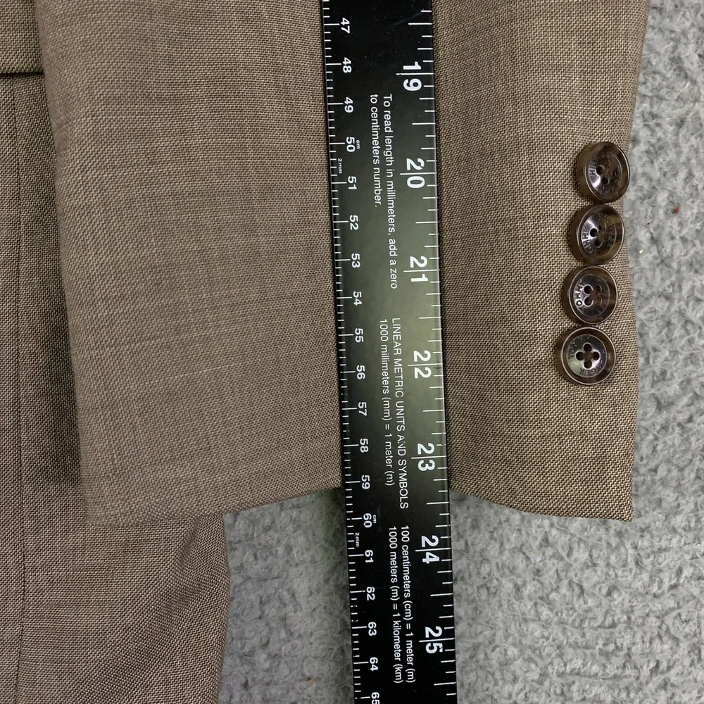 Tommy Hilfiger 2 Piece Suit 40R Modern Fit Tan 2-Button Wool Blend Pants 34x30